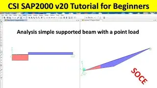 CSI SAP2000 v20 Tutorial for beginners | Analysis simple supported beam with a point load in SAP2000