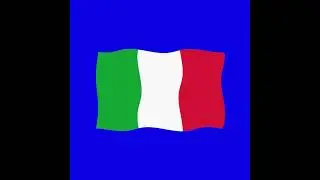 Italy 2d flag  green screen flag animation