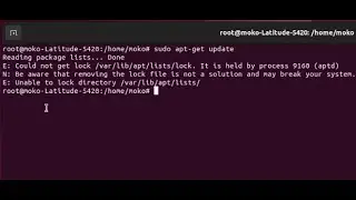 How to solve apt-get update error: Could not get lock var-lib..lock.  It is held by process (aptd)