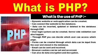 What is PHP | what is PHP and why it is used | What Does It Do, And What Is It Used For?