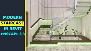 Revit + Enscape 3.3 Modern Staircase Desing | Revit and Enscape Interior Animation | #shorts