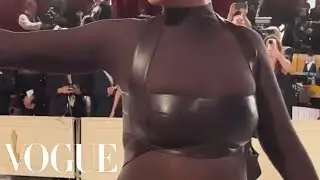Rihanna Walks the Oscars Red Carpet 