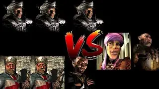 3 WOLVES VS EMIR PIG VS 2 LIONHEART AND SNAKE | Stronghold Crusader Ai Battle