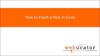 How to Insert a Row in Excel