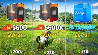 Ryzen 5 5600 vs 5600X vs Intel Core i5 12400F Benchmark with RTX 3090 | Test 9 Games |#gametester