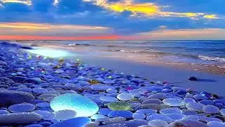 1 Hour Ocean Stones Sky background video, relaxing video