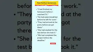 Past Perfect Tense | Past Perfect Sentence 