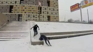 Зимний паркур, Санкт-Петербург.