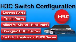 H3C Switch Configuration | Access Port, Trunk Port, DHCP Server Configuration in H3C Switch