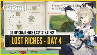 Genshin Impact - Lost Riches Day 4 | Co-op Challenge Easy Strategy | Special Treasure Location