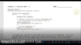 JAVA - Lesson #93 - APCSA - Arrays CH.  7-3 Practice Quiz