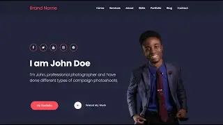 Responsive Personal Portfolio using HTML, CSS and jQuery |  Part - 2 (Navbar and Landing Section)
