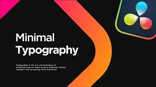 Minimal TYPOGRAPHY Animation in DaVinci Resolve | Step by Step Tutorial