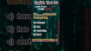 English Pre-Intermediate 2 Test 38      #EnlgishTests #EnglishGrammer