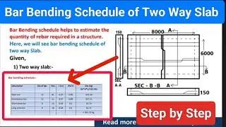 Step by Step Bar Bending Schedule of Two way Slab | Civil Concept