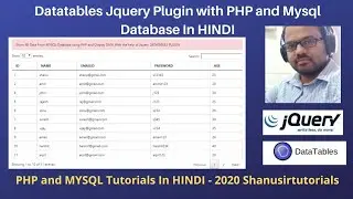 Datatables Jquery Plugin with PHP and MySQL Database in Hindi - 2020