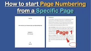 Page numbers starting from a specific page in Word 2021