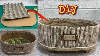 Diy Cardboard Storage Basket/ Diy Organizer Basket#diybasket