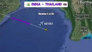 Mumbai India to Bangkok Thailand flight route map live - indigo airlines timeline 