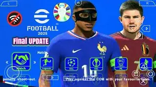 eFOOTBALL PES 2025 PPSSPP CAMERA PS5 ANDROID OFFLINE NEW KITS 2024/25 REAL FACES & LATEST TRANSFERS