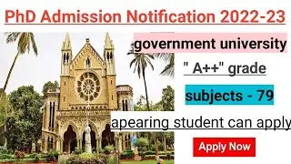 new PhD Admission Notification 2022-23/ government university / UOM #latestphdadmission2022-23 #phd