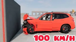 SUVs vs WALL 💥 100 km/h 💥 Realistic Crashes BeamNG.drive | BeamNG