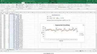 Exponential Smoothing in Excel data analysis add in