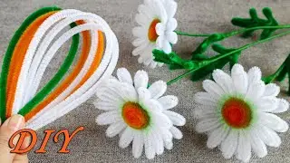 УДИВИТЕЛЬНО ПРОСТО!🌼РОМАШКА из синельной проволоки/Chamomile Pipe Cleaners DIY