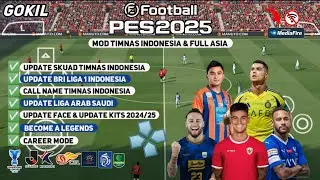 Efootball PES 2025 PPSSPP Mod Timnas🇲🇨 & liga Asia Fix Call Name Timnas🇲🇨 Update Kits 2025 Real Face