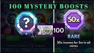 Opening 100 MYSTERY BOOSTS (Silver Tickets) - Idle Miner Tycoon