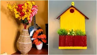 DIY Jute Vase & Wall Hanging Garden Decor | Creative Home Craft Ideas