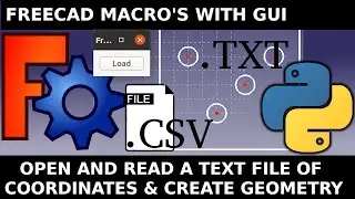 FreeCAD: Python to open and read a text file with co-ordinates to plot geometry complete with GUI QT