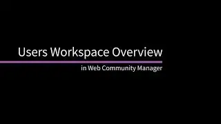 Users Workspace Overview in Web Community Manager