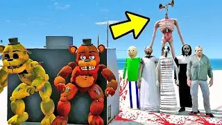 ANIMATRONICS SIREN HEAD E VILÕES INVADIRAM A FESTA? | GTA V Five Nights at Freddy's