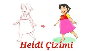 Çizgi film Heidi çizimi. Skechbook mobil