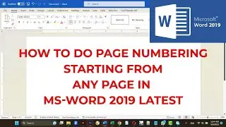 How to Do Page Numbering in Word 2019