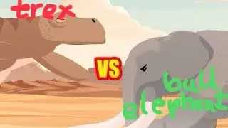 T-rex vs bull elephant (sticknodes animation) wild animals vs dinosaurs