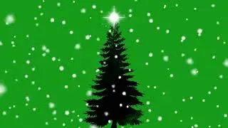 Christmas tree with snow falling effect | Green Screen Library