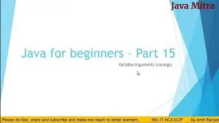 Java variable argument [varargs] | Java for beginners #15