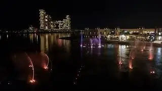 The point Palm in Dubai лазерное шоу фонтанов