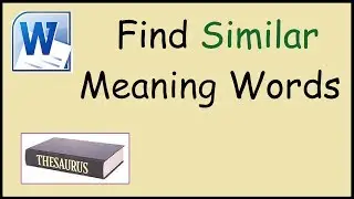 How to find similar meaning words using Microsoft Word