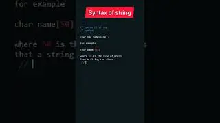 syntax of string | c programming | #shorts