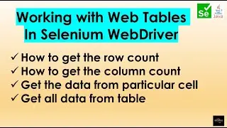 WebTable in Selenium WebDriver | Handling Dynamic WebTable | Interview Questions