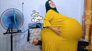 Tiup balon  pakai Angin kipas mama Anty jadi gendut hamil melahirkan kembar balon