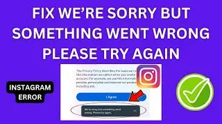 Were Sorry But Something Went Wrong Please Try Again | Instagram Error (2024)