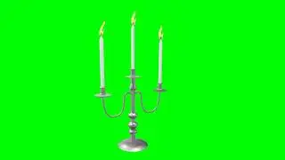 Different styles of rotating and 3D burning Candles-Free Green Screen