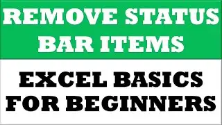 How to remove status bar items in excel | Excel basics