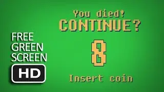 Free Green Screen - Insert Coin Countdown Game Over