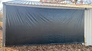 DIY garage door from roll up tarp