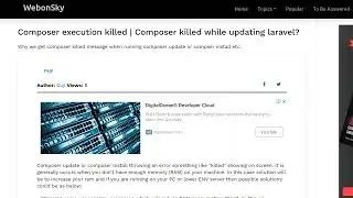 Composer execution killed | Composer killed while updating laravel?